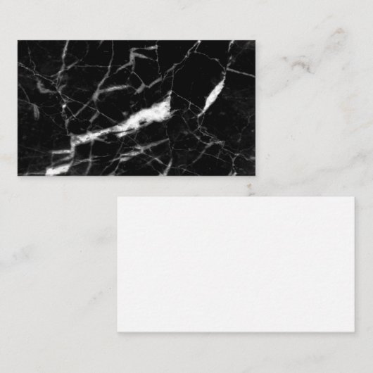 Zwarte marmer klantenkaartje (Voorkant / Achterkant)