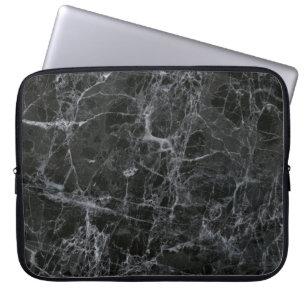 Zwarte marmer laptop sleeve