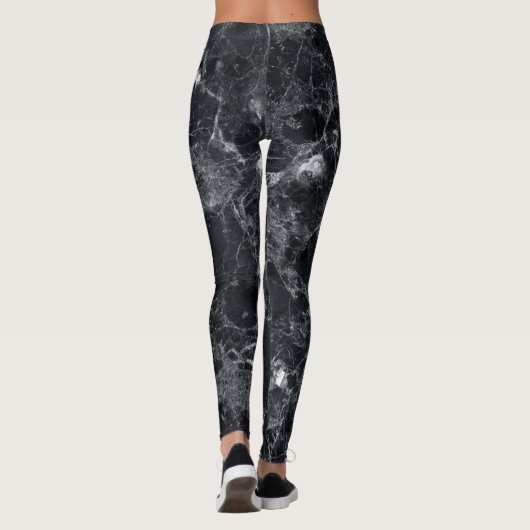 Zwarte marmer leggings (Achterkant)