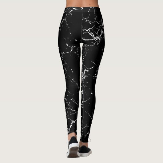 Zwarte marmer leggings (Achterkant)