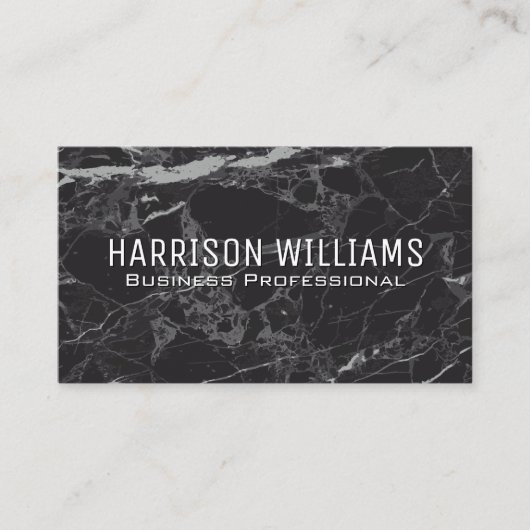 Zwarte Marmer | Leisteen Visitekaartje (Voorkant)