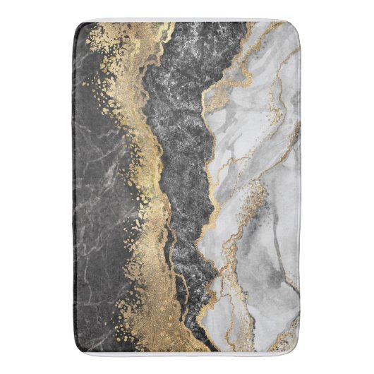 Zwarte marmer met Gold Badmat (Voorkant Verticaal)