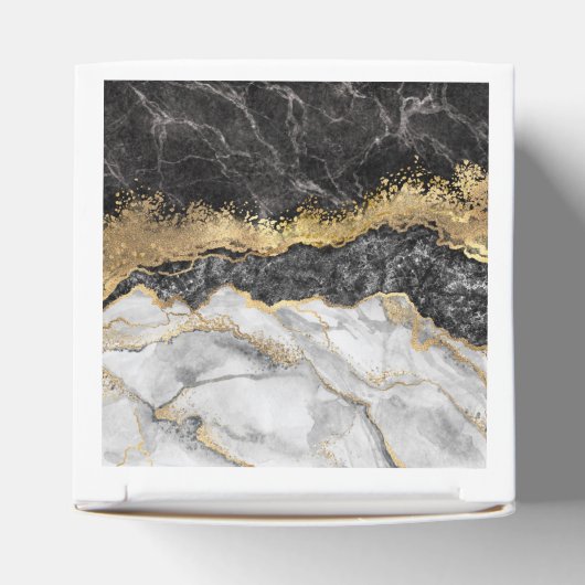 Zwarte marmer met Gold  Bedankdoosjes (Bovenkant)