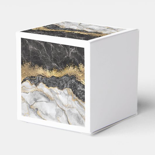 Zwarte marmer met Gold  Bedankdoosjes (Achterkant)