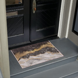 Zwarte marmer met Gold Deurmat