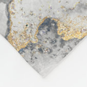Zwarte marmer met Gold  Fleece Deken (Hoek)