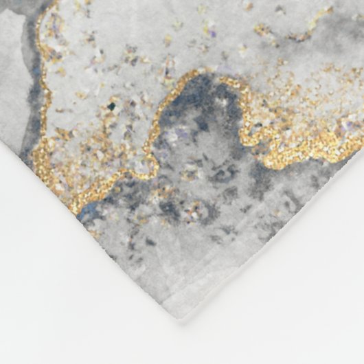 Zwarte marmer met Gold  Fleece Deken (Hoek)