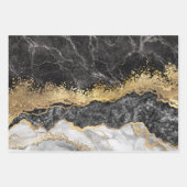 Zwarte marmer met Gold  Inpakpapier Vel (Voorkant 3)
