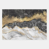 Zwarte marmer met Gold  Inpakpapier Vel (Voorkant)