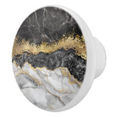 Zwarte marmer met Gold Keramische Knop (Rechts)