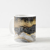 Zwarte marmer met Gold  Koffiemok (Voorkant links)