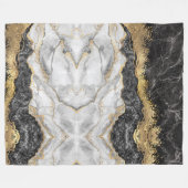 Zwarte marmer met Gold , luxe rugzak Fleece Deken (Voorkant (Horizontaal))