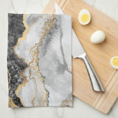 Zwarte marmer met Gold  Theedoek (Quarter Fold)