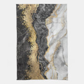 Zwarte marmer met Gold  Theedoek (Verticaal)