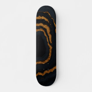 Zwarte marmer met gouden accenten luxe design persoonlijk skateboard