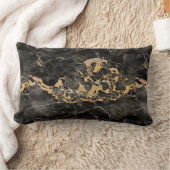 zwarte marmer met gouden textuur kussen (Deken)