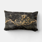 zwarte marmer met gouden textuur kussen (Achterkant)