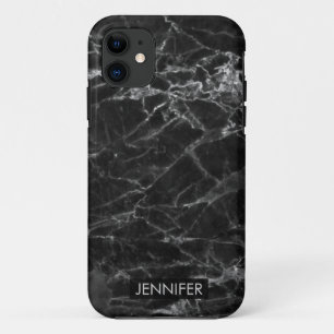 Zwarte marmer met grijze racks Case-Mate iPhone case