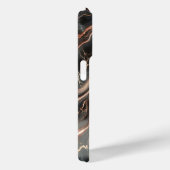 Zwarte marmer met roze gouden strepen Case-Mate iPhone case (Achterkant / Rechts)