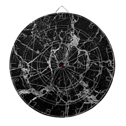 Zwarte marmer met White Veining Dartbord (Voorkant)