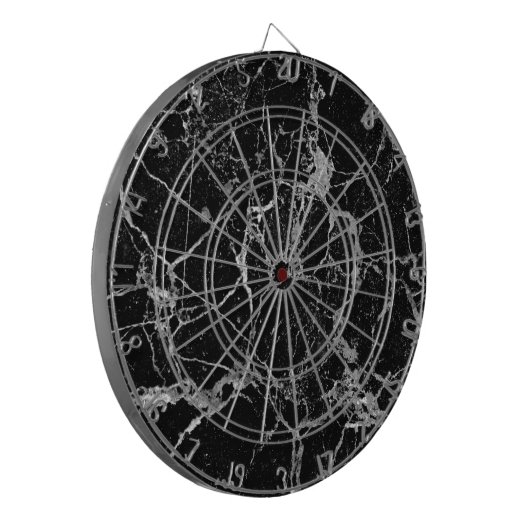 Zwarte marmer met White Veining Dartbord (Voorkant Links)