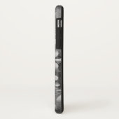 zwarte marmer met zilveren bloempatroon Case-Mate iPhone case (Achterkant/links)