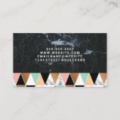 Zwarte marmer | Modern geometrisch patroon Visitekaartje (Achterkant)