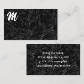 Zwarte marmer | Monogram Visitekaartje (Voorkant / Achterkant)