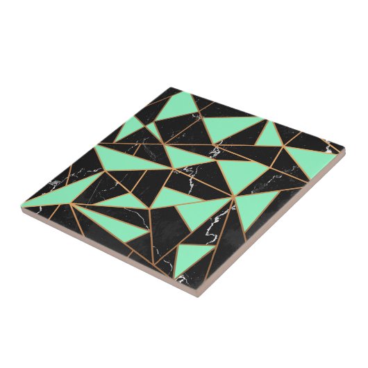 Zwarte marmer-mozaïek tegeltje (Zijkant)