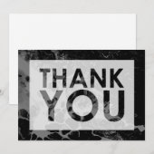 Zwarte marmer over grijs met Cutout Bedankkaart (Voorkant / Achterkant)