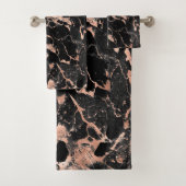 Zwarte marmer Roos Gold Foil Bad Handdoek (Insitu)