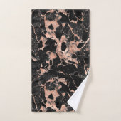 Zwarte marmer Roos Gold Foil Bad Handdoek (Handdoek)