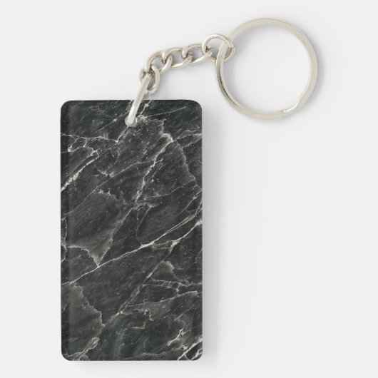 Zwarte marmer sleutelhanger (achterkant)