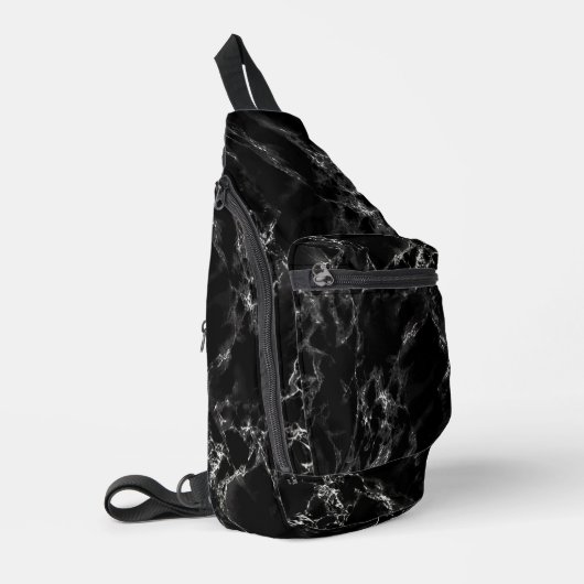 Zwarte marmer sling bag (Linkerhoek)