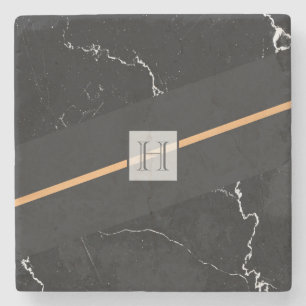 Zwarte marmer stenen onderzetter