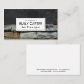 Zwarte marmer | Stenen | Onroerend goed Visitekaartje (Voorkant / Achterkant)
