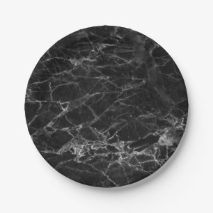 Zwarte marmer Stone Papieren Bordje