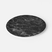 Zwarte marmer Stone Papieren Bordje (Gekanteld)