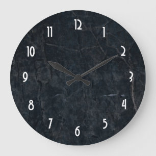 Zwarte marmer Stone Textuur Grote Klok