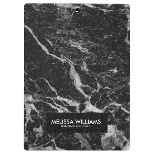 Zwarte marmer Stone Textuur Klembord (Achterkant)