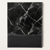 Zwarte marmer textuur gepersonaliseerd  planner (Achterkant)