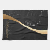 Zwarte marmer theedoek (Horizontaal)