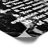 Zwarte marmer Tien Geboden Bijbelteken Poster (Hoek)