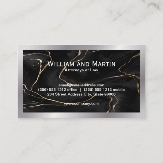 Zwarte marmer | Uitvoerend Visitekaartje (Achterkant)
