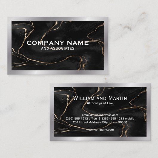 Zwarte marmer | Uitvoerend Visitekaartje (Voorkant / Achterkant)