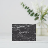 Zwarte marmer visitekaartje (Staand voorkant)