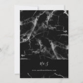 Zwarte marmer Wedding Kaart (Achterkant)