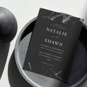 Zwarte marmer Wedding Kaart