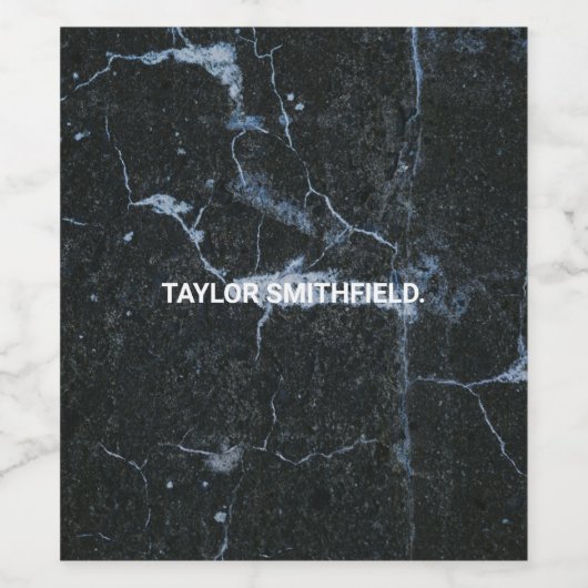 Zwarte marmer wijn etiket (Enkel label)