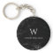 Zwarte Marmer Witte Monogram Initiaal & Naam Elega
